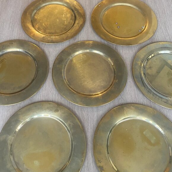 Mid-Century Danish Brass Coaster Dining Plates from Stelton, Set of 8 - Picture 10 of 10
